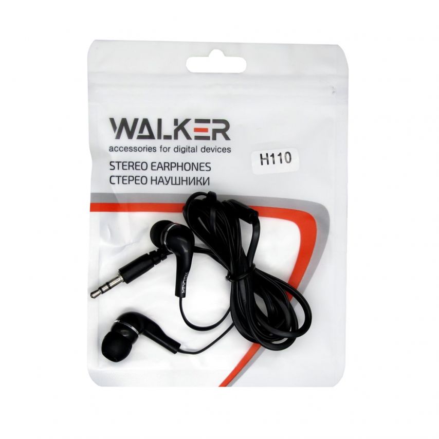 Earphones WALKER H110 black (tech.pack)