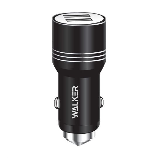 Autoladegerät (Adapter) WALKER WCR-21 2USB 1.0A / 2.4A schwarz