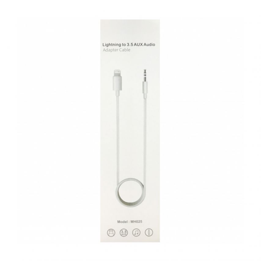 Audio cable MH025 Lightning to AUX 3.5mm (iOS 13) white