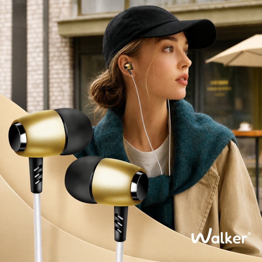 Earphones WALKER H705 with 3.5mm gold