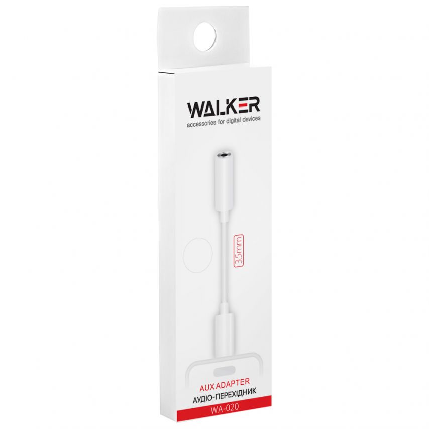 Audio-Adapter WALKER WA-020 Lightning - AUX 3.5mm (Universal IC) weiß