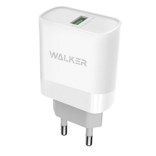 Network Charger (Adapter) WALKER WH-35 QC3.0 1USB / 3A / 15W white