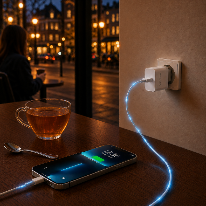 Netzladegerät (Adapter) WALKER WH-35 QC3.0 1USB / 3A / 15W weiß