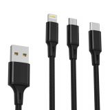 USB cable 3in1 XO NB173 Type-C/Micro/Lightning 2.4A 1.2m black