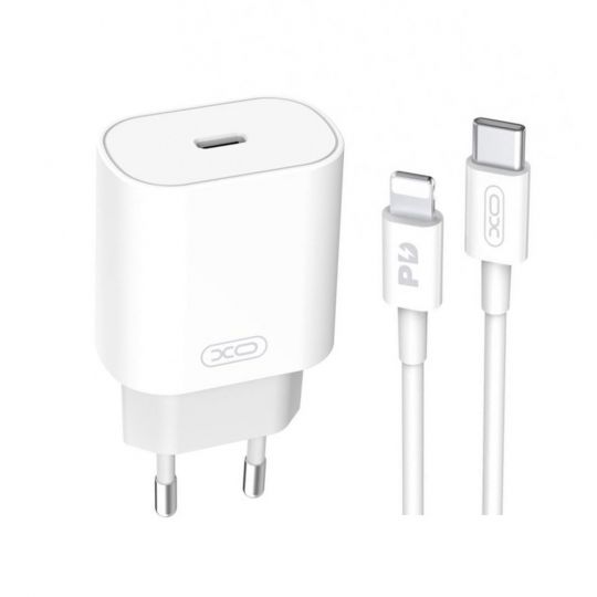 Network Charger (Adapter) 2in1 XO L91 PD_25W + Type-C to Lightning white