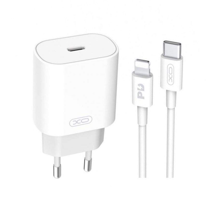 Network Charger (Adapter) 2in1 XO L91 PD_25W + Type-C to Lightning white