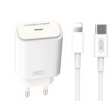 Network Charger (Adapter) 2in1 XO L90B PD_20W + Type-C to Lightning white