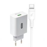 Network Charger (Adapter) 2in1 XO L36 1USB / QC3.0 / 3A + Type-C white - Buy for 5.20 € in Germany