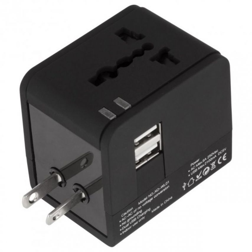 Reiseadapter XO WL01 UK, EU, US schwarz