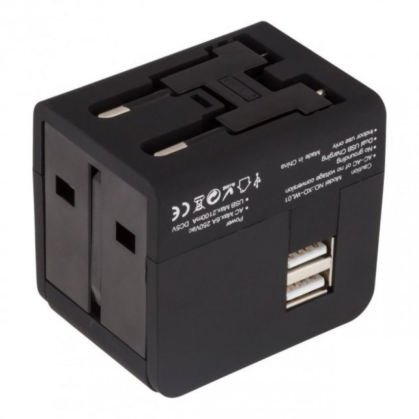 Reiseadapter XO WL01 UK, EU, US schwarz