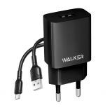 Network Charger (Adapter) 2in1 WALKER WH-26 1USB / 2.1A + Data Cable USB to Micro black - Buy for 3.97 € in Germany