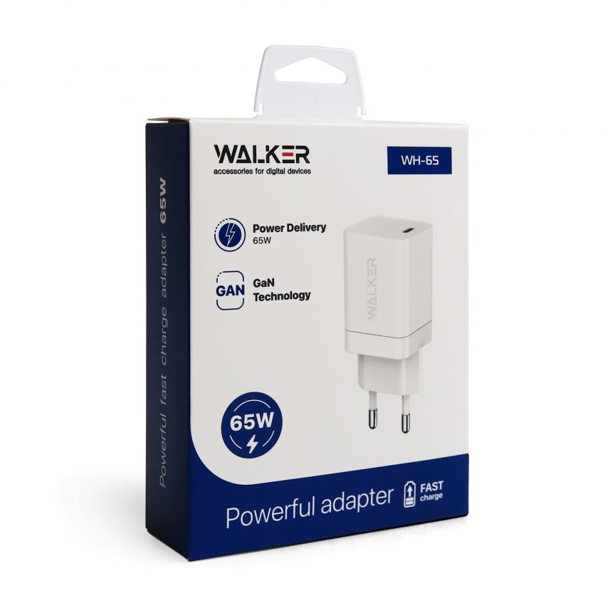 Network Charger (Adapter) WALKER WH-65 PD_65W / GaN Technology white