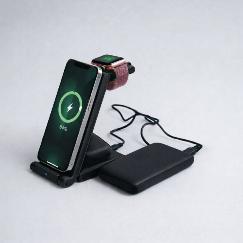 Kabelloses Ladegerät 3in1 WALKER WH-53 schwarz