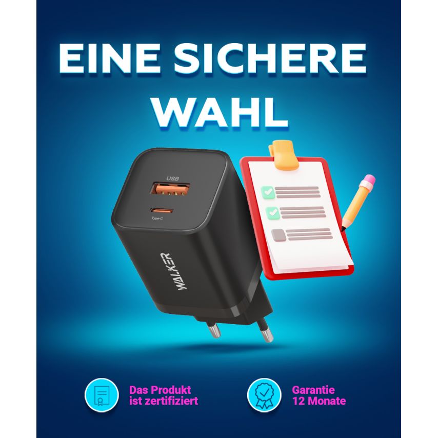 Network Charger (Adapter) WALKER WH-60 PD_30W / QC_18W / 30W Max white