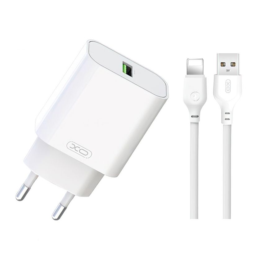 Network Charger (Adapter) 2in1 XO L103 QC3.0 / 18W + Lightning white