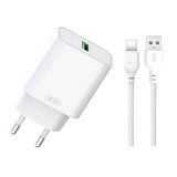 Network Charger (Adapter) 2in1 XO L103 QC3.0 / 18W + Type-C white