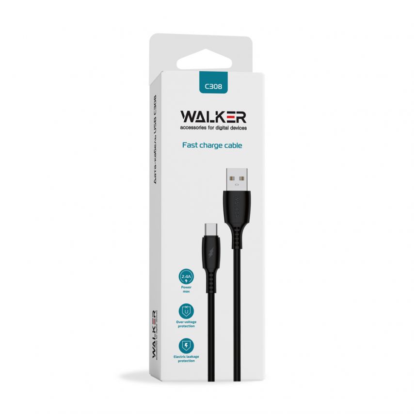 USB-Kabel WALKER C308 Type-C schwarz