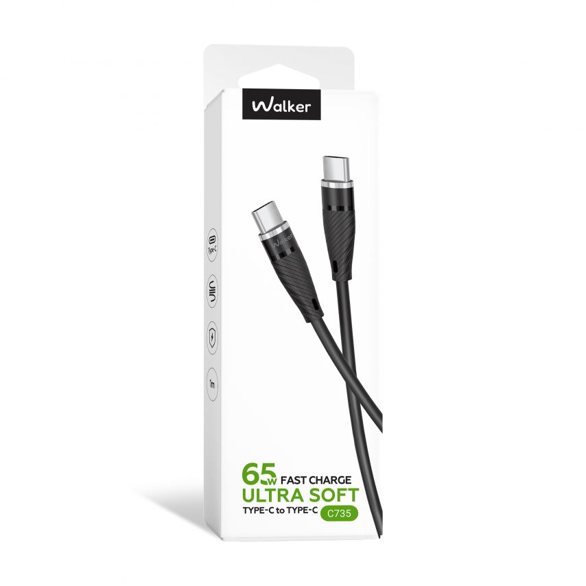 Kabel WALKER C735 Type-C - Type-C 65W schwarz