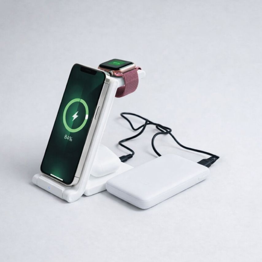 Kabelloses Ladegerät 3in1 WALKER WH-53 weiß