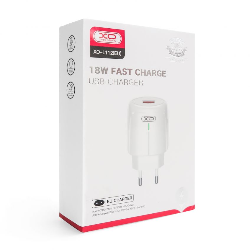 Network Charger (Adapter) XO L112 1USB / QC3.0 / 18W white