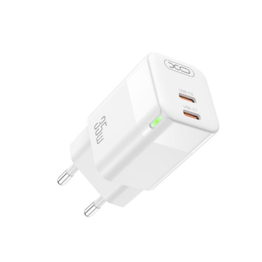 Netzladegerät (Adapter) XO CE07 2xPD / 35W / GaN-Technology weiß