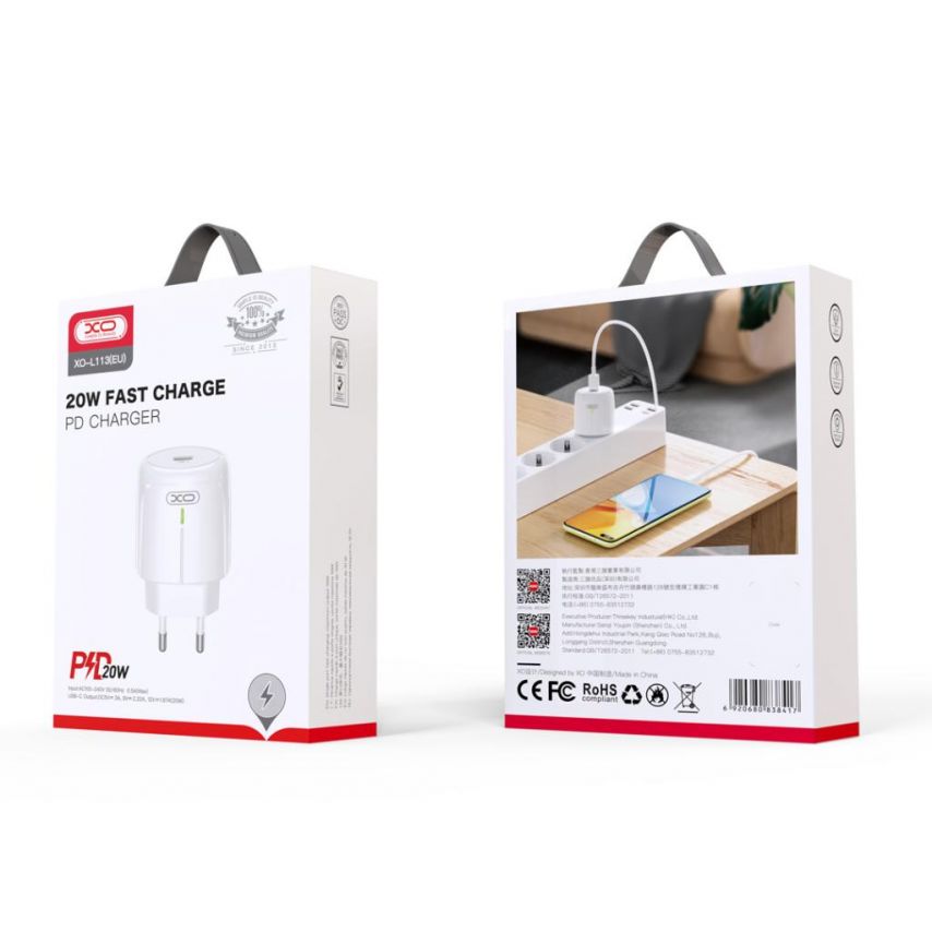 Network Charger (Adapter) XO L113 PD / 20W white