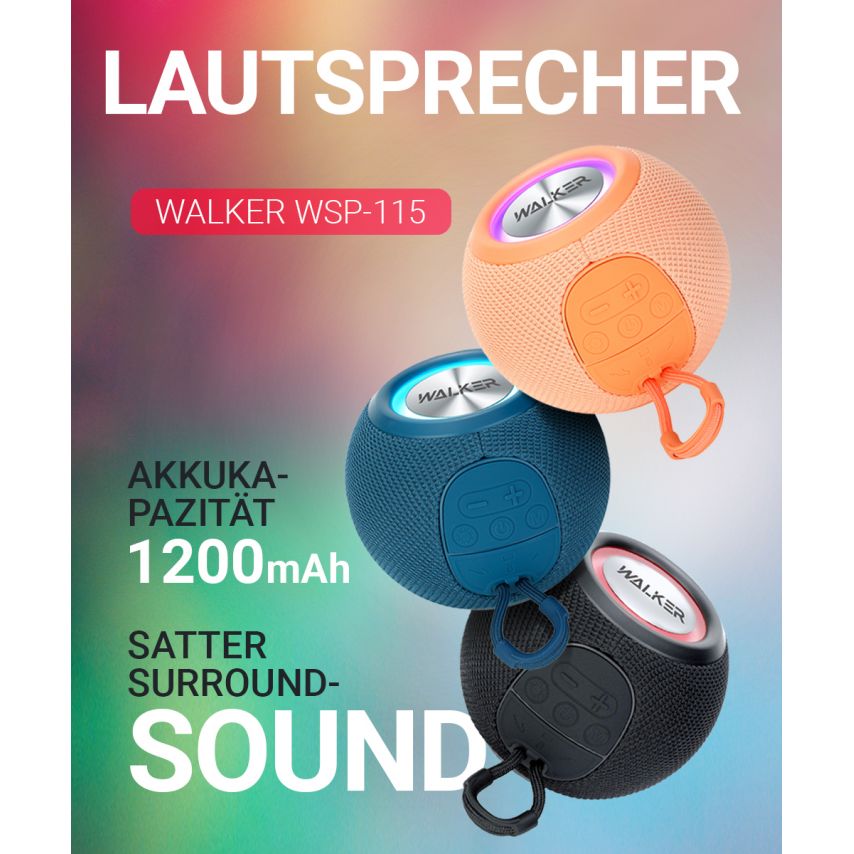 Tragbarer Lautsprecher WALKER WSP-115 rosa
