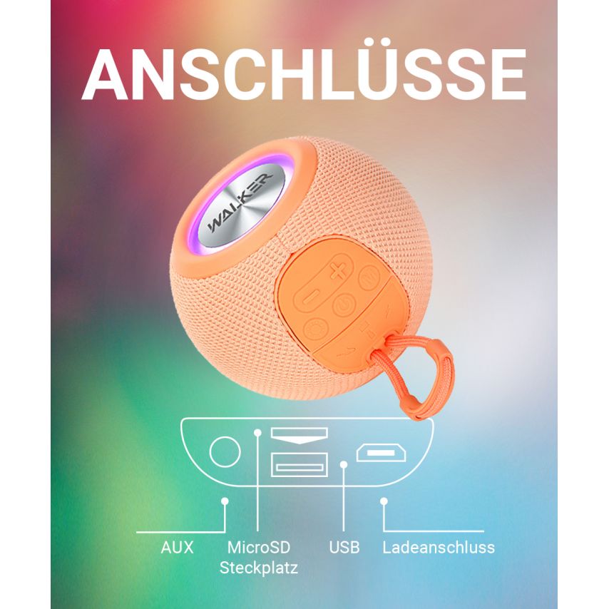 Tragbarer Lautsprecher WALKER WSP-115 rosa