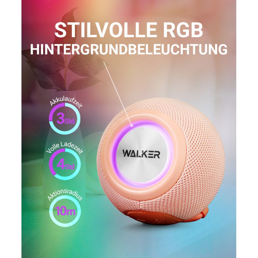 Tragbarer Lautsprecher WALKER WSP-115 rosa