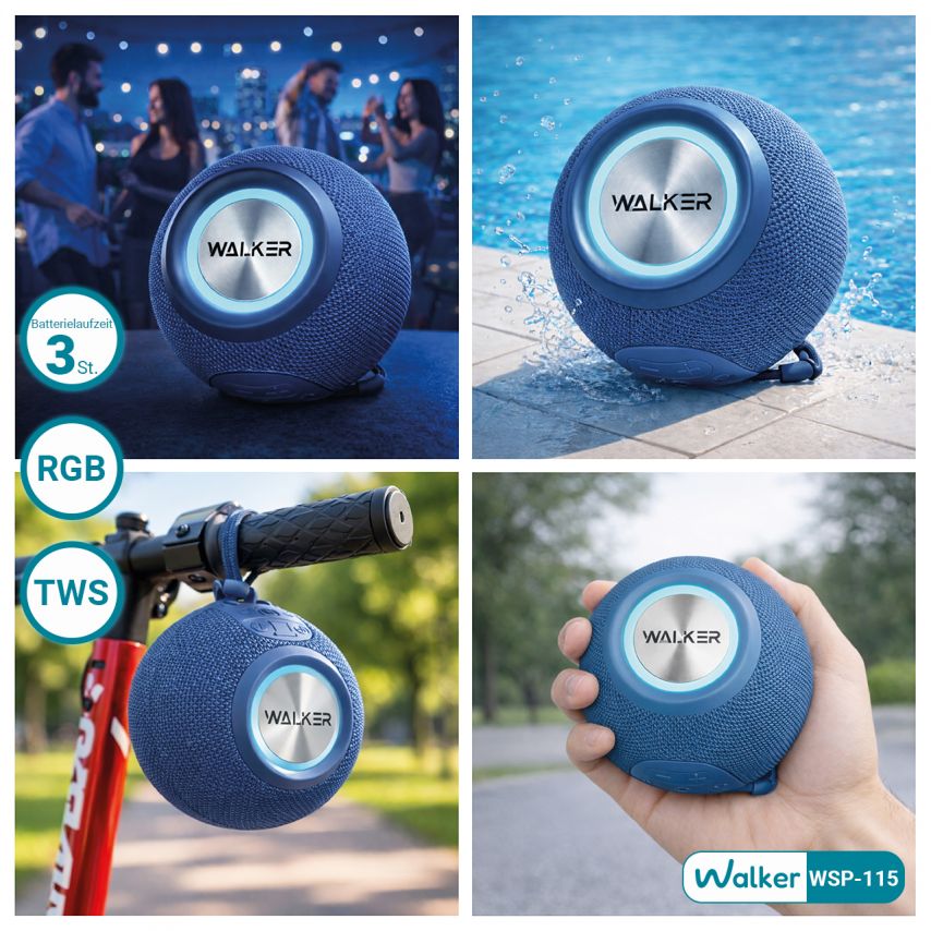 Tragbarer Lautsprecher WALKER WSP-115 blau
