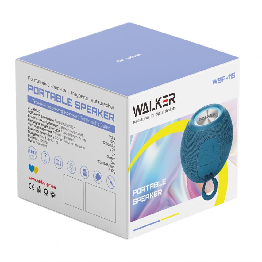 Portable Speaker WALKER WSP-115 blue