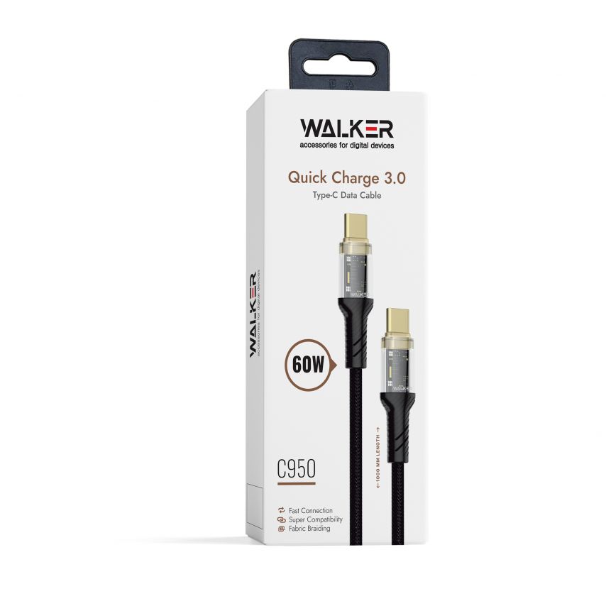 Kabel WALKER C950 Type-C - Type-C schwarz