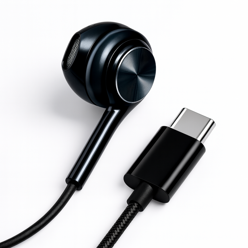 Earphones WALKER H735 with Type-C green/grey