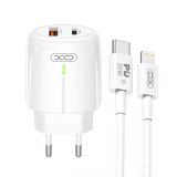 Network Charger (Adapter) 2in1 XO L114 PD_20W / QC_18W + Type-C to Lightning white