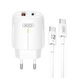 Network Charger (Adapter) 2in1 XO L114 PD_20W / QC_18W + Type-C to Type-C white - Buy for 8.13 € in Germany