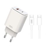 Network Charger (Adapter) 2in1 XO L90A PD_20W / QC3.0 / 18W + Type-C to Type-C white - Buy for 8.13 € in Germany