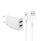 Netzladegerät (Adapter) 2in1 XO L109 2USB / 2.4A + Lightning weiß - Kaufen Sie für 3.90 € in Deutschland