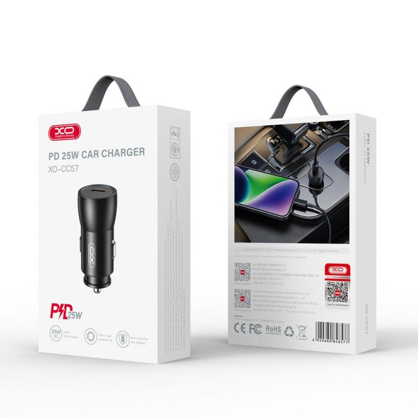 Car Charger (Adapter) XO CC57 PD / 25W black