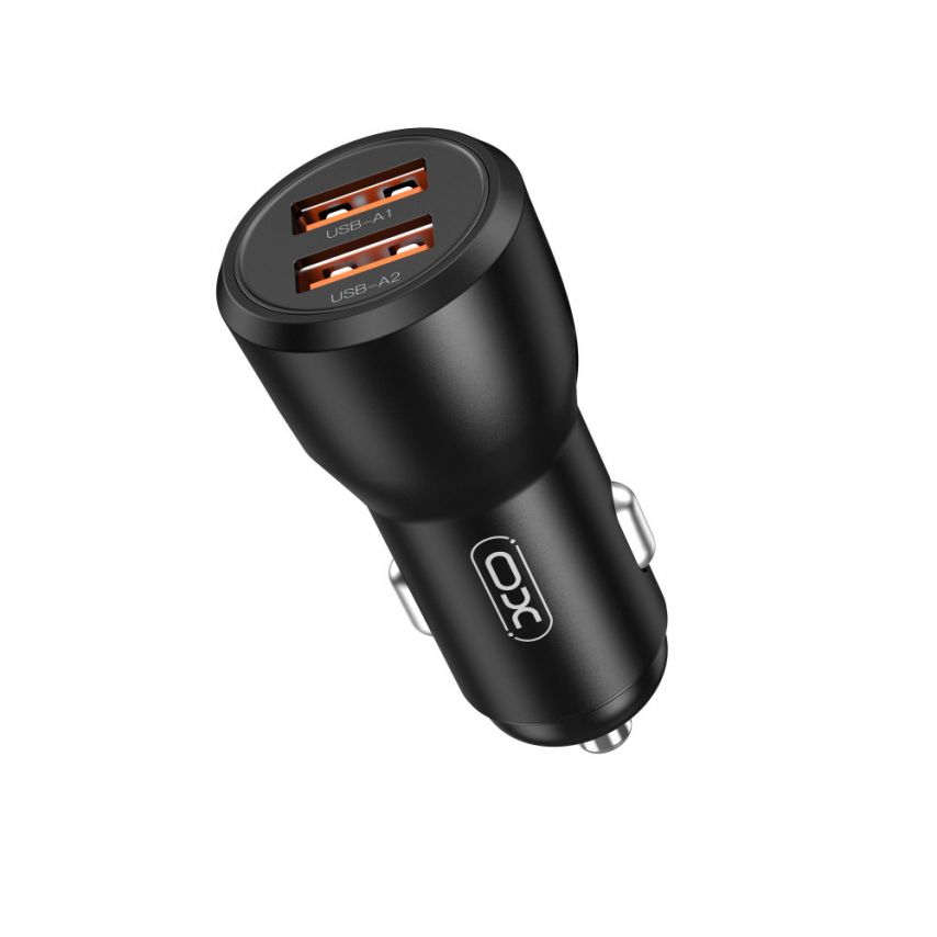 Car Charger (Adapter) 2in1 XO CC55 2USB / QC3.0_18W / USB_12W + Lightning black