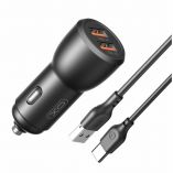 Car Charger (Adapter) 2in1 XO CC55 2USB / QC3.0_18W / USB_12W + Type-C black - Buy for 5.20 € in Germany