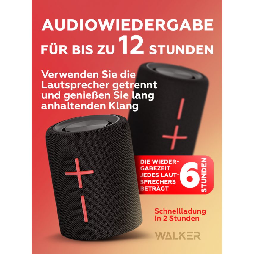 Tragbarer Lautsprecher 2 in 1 WALKER WSP-710 schwarz