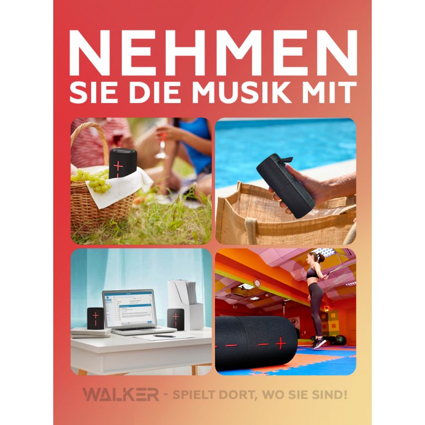 Tragbarer Lautsprecher 2 in 1 WALKER WSP-710 schwarz