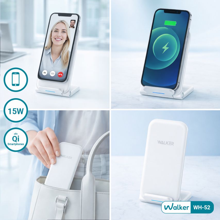 Kabelloses Ladegerät WALKER WH-52 weiß