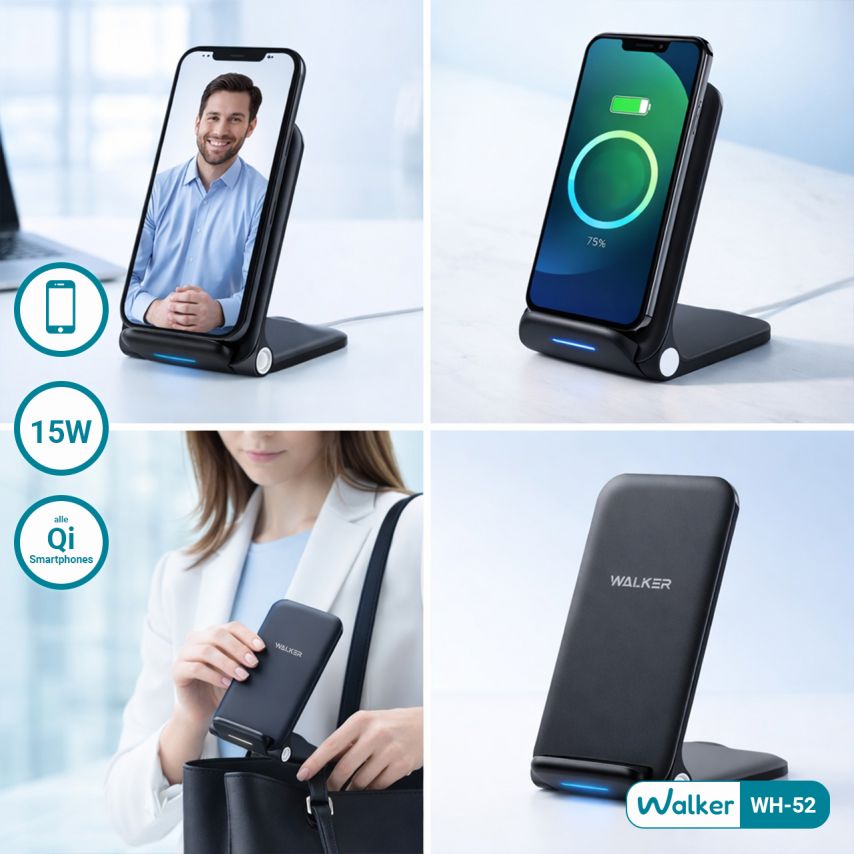 Kabelloses Ladegerät WALKER WH-52 schwarz
