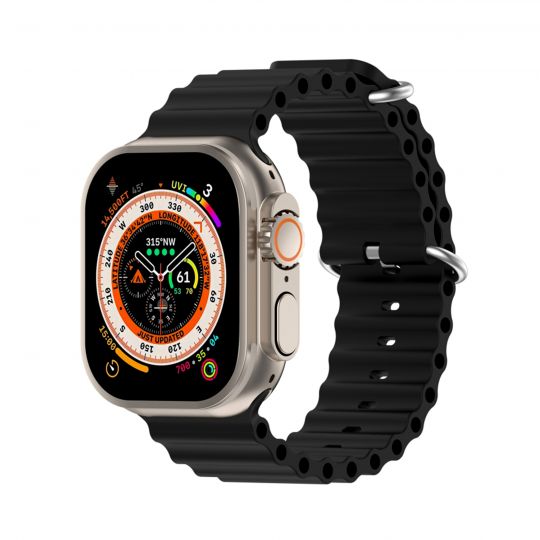 Armband für Apple Watch Ultra Ocean Band silikon 38/40/41mm L schwarz (01)