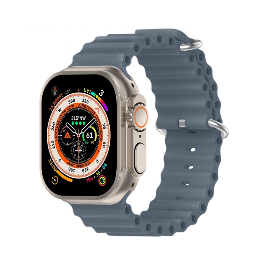 Armband für Apple Watch Ultra Ocean Band silikon 38/40/41mm L grau (26)