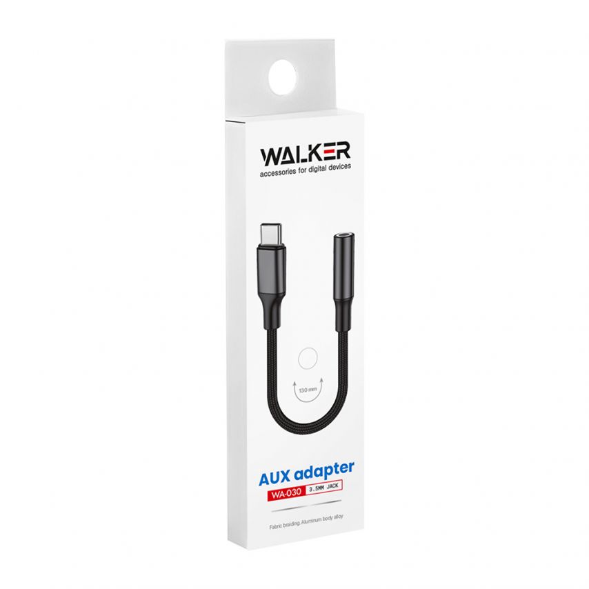 Audio-Adapter WALKER WA-030 Type-C - AUX 3.5mm schwarz