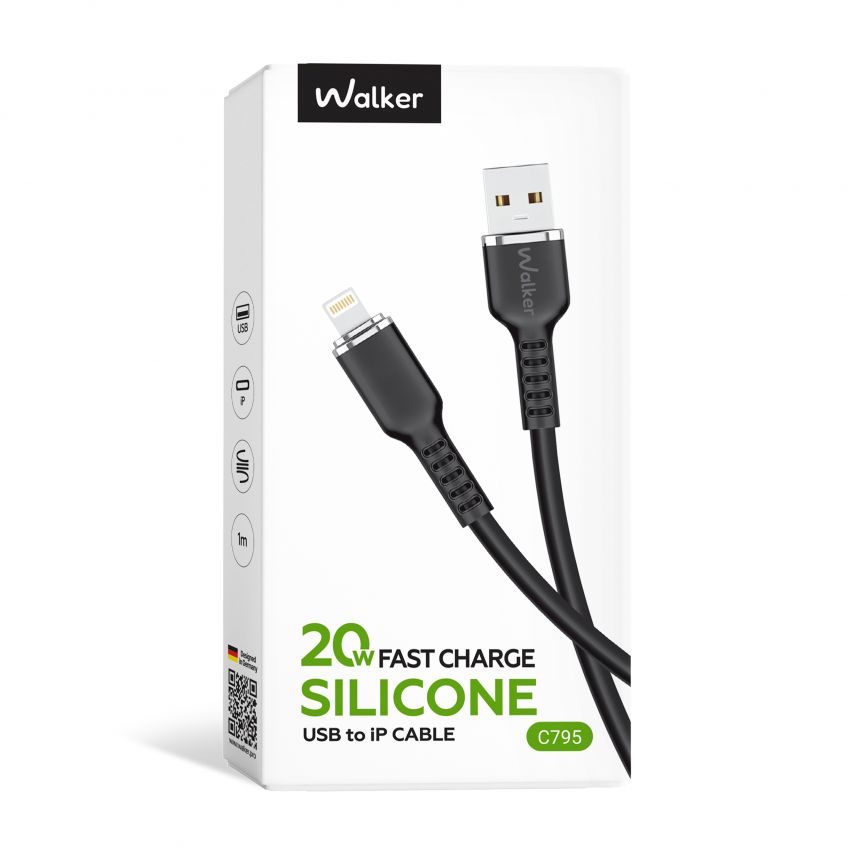 USB-Kabel WALKER C795 Lightning schwarz