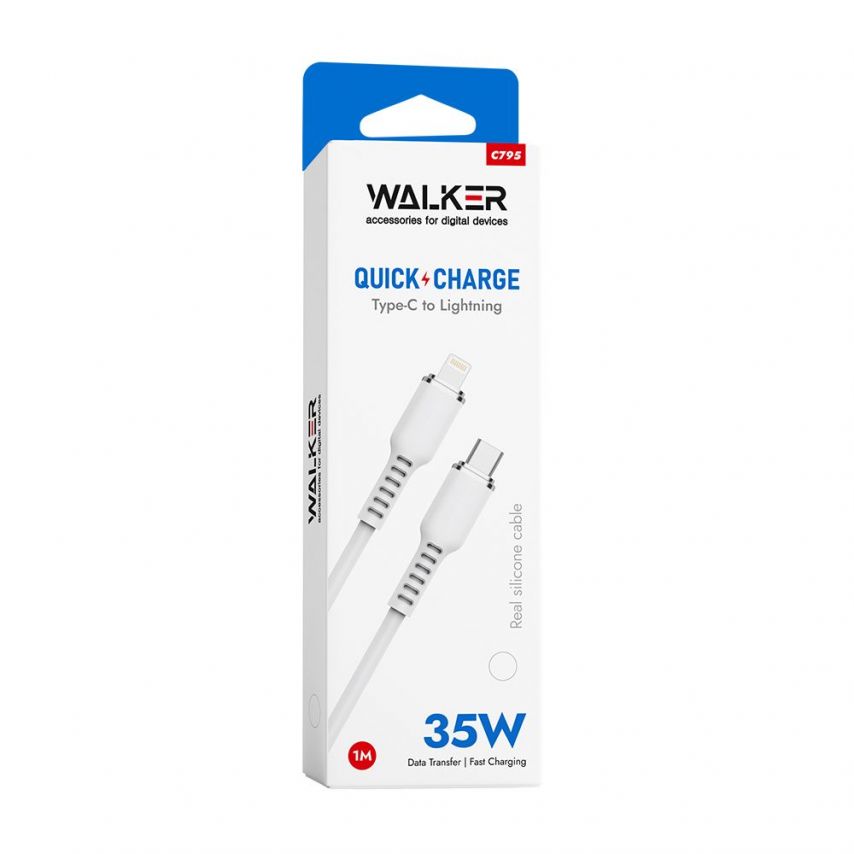 Cable WALKER C795 Type-C to Lightning white