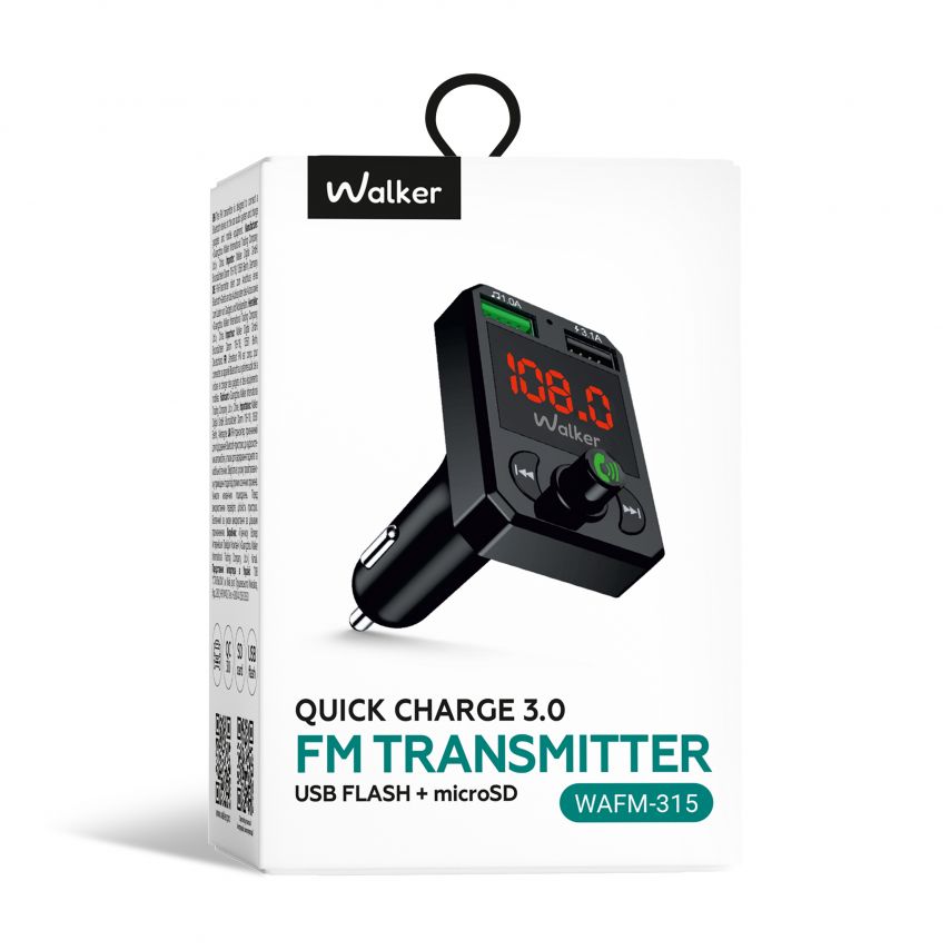 FM-Transmitter WALKER WAFM-315 schwarz